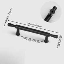 2入組現代極簡風格鋁合金面板金黑色把手的抽屜、衣櫃、床頭柜、儲物櫃、門把手、家具五金配件 - 黑色 - 查看 5
