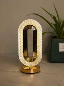 1pc Chargeable/Plugged 3-Color & RGB Acrylic Metallic Atmosphere Desk Lamp - Multicolor - View 6