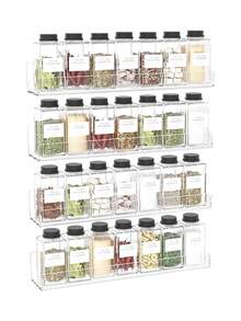 1 套透明亞克力香料架,廚房懸掛調味品收納架 - 白色 - 查看 6