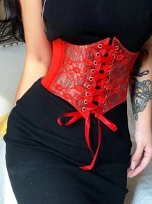 女士性感時尚腰帶,適用於派對、夏季和約會,兩款風格可選 - 一款腰帶和一款大型肩帶貼身連衣裙 - 紅色 - 查看 1