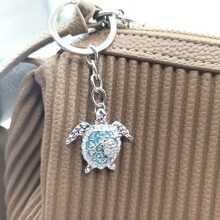 Elegant 1pc Women's Silver-Colored Cartoon Turtle Keychain Purse Charm, Perfect Birthday Gift For That Special Woman In Your Life Car Accessories Bag Charm School Cute Goth Y2k Bag Lanyards With Id Holder Car Accessories Bag Charms Car Teacher Friend Sister Gift Ideas - Silver - View 2