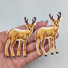 3 件裝棕色時尚鹿刺繡熨燙補丁適用於衣服、夾克、褲子、羽絨服和補洞diy 裝飾 - 棕色 - 查看 6