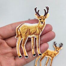 3 件裝棕色時尚鹿刺繡熨燙補丁適用於衣服、夾克、褲子、羽絨服和補洞diy 裝飾 - 棕色 - 查看 5
