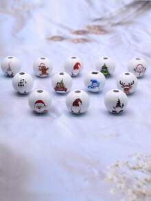 16 毫米 20 大孔珠雪人聖誕裝飾項鍊製作