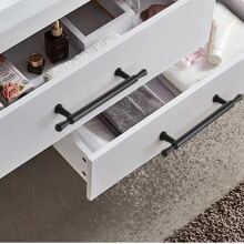 2入組現代極簡風格鋁合金面板金黑色把手的抽屜、衣櫃、床頭柜、儲物櫃、門把手、家具五金配件 - 黑色 - 查看 2