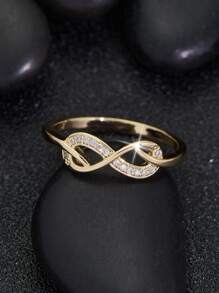 1pc Fashionable Versatile Ring For Women, Valentine's Day/Mother's Day/Birthday Gift Valentines - Yellow Gold - View 3