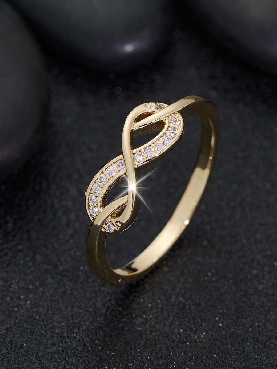 1pc Fashionable Versatile Ring For Women, Valentine's Day/Mother's Day/Birthday Gift Valentines - Yellow Gold - View 1
