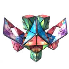 Juguete De Rompecabezas De Cubo Geométrico 3d Con Rotación Magnética Para Niños, Herramienta De Entrenamiento Para Pensar Lógicamente, Para La Imaginación Y La Percepción Espacial. - Multicolor - Ver 9