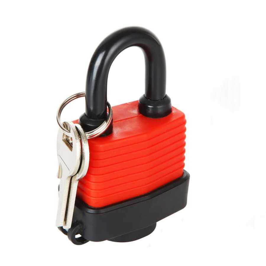 Candado Resistente Al Agua Con Llave, Candado De Acero Laminado Pesado Con Llave, Candado De Múltiples Capas, Candado De Llave De 30 Mm, Tamaño 5.9cm*3.8cm. Resistente Al Agua Y A La Oxidación. Adecuado Para Uso En Exteriores, Armarios De Entrenamiento, Garajes, Vallas, Cobertizos. - Rojo - Ver 1