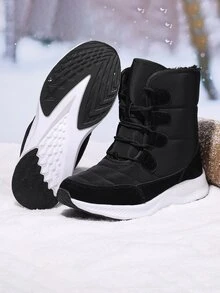 時尚女性戶外舒服的,濃烈香調和防冷雪地靴 - 黑色 - 查看 2