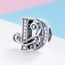 1 pieza vintage plata de ley 925 26 con letra colección A a Z colgante para plata esterlina Pulsera o Brazalete Bisutería regalo