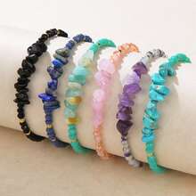 1條多彩天然水晶串珠手鍊,可調節大小的情侶手鍊,友誼禮物,在返校季節適合女性日常佩戴