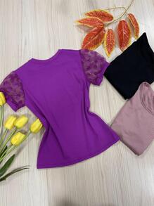 Women T-Shirts - Màu tím - Xem 2