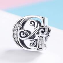 1 pieza vintage plata de ley 925 26 con letra colección A a Z colgante para plata esterlina Pulsera o Brazalete Bisutería regalo
