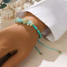 1條多彩天然水晶串珠手鍊,可調節大小的情侶手鍊,友誼禮物,在返校季節適合女性日常佩戴