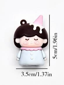 1pc Cartoon Girl Shaped Ice Cream Manual Pencil Sharpener, Portable Hand Crank Rotating Cutter - Multicolor - View 2