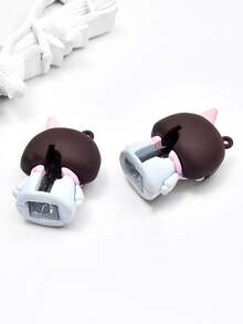 1pc Cartoon Girl Shaped Ice Cream Manual Pencil Sharpener, Portable Hand Crank Rotating Cutter - Multicolor - View 6