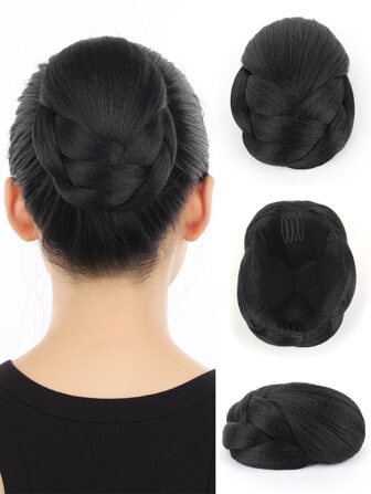 6 Inch Braided Hair Buns Updo Chignon Synthetic Clip In Hair Extensions Women's Wig Hair Extensions