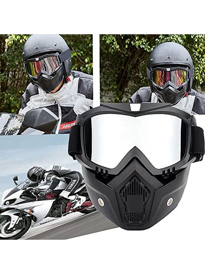 dirt bike helmet with glasses