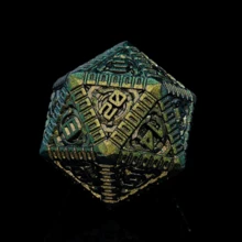 DND Metal  Dice Set -7-Die Metal DND Dice Mechanical DND Dice Set - Spaceship Core Design for Dungeons &Dragons-Heavyweight Metal Dice Set with Futuristic Numbers,Unforgettable Dungeons and Dragons Gifts - Yellow - View 5