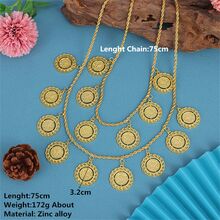 1 Miếng Cô dâu Huy hiệu tiền xu) Dây chuyền Hai lớp Thiết kế Màu vàng Hợp kim kẽm Tinh tế Khắc Huy hiệu Vật rủ xuống Đối với Truyền thống Lễ hội , Lễ cưới , Buổi tiệc Dịp Hoàng gia - Vàng - Xem 11