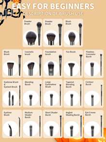 MAANGE 18pcs Professional Makeup Brush Set,Makeup Tools With Soft Fiber For Easy Carrying,Foundation Brush,Eye Shadow Brush,Eyebrow Brush,Brush Set For Travel,Brush Set,Makeup Brush Kit,Make Up Brush Set,Make Up Set Complete,Makeup Brush Set,Complete Makeup Kit,Brush Kit,Brushes Makeup Set,Makeup Gift Set,Set