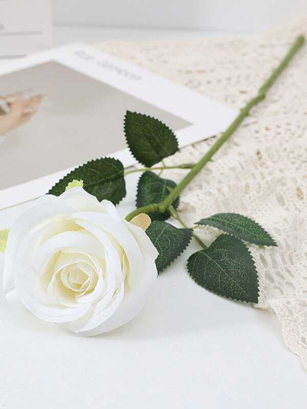 1pc Realistic Velvet Cloth Rose For Home Wedding Decor Or Valentine's Day Gift