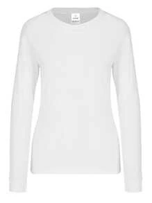 3 Pack Women's T-Shirt With Silhouette, Long Sleeves, Round Neck - Blue and White - View 9