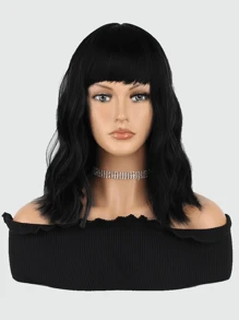 Curly Bob Hair Wig, Synthetic Heat Resistant Short Wave Black Bob Style Wig For Women - Black - View 2