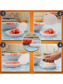 1pc Round Hamburger Patty Press, Lightweight And Easy To Use, Suitable For Making Perfectly Round Burger Patties - White - View 7
