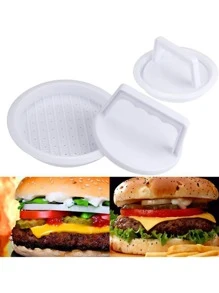 1pc Round Hamburger Patty Press, Lightweight And Easy To Use, Suitable For Making Perfectly Round Burger Patties - White - View 3