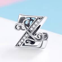 1 pieza vintage plata de ley 925 26 con letra colección A a Z colgante para plata esterlina Pulsera o Brazalete Bisutería regalo