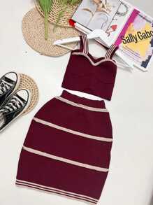 Women Two-piece Outfits - Màu Đỏ Sâu - Xem 1