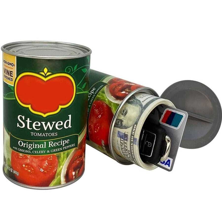 1 Máy Tính Sắt Ẩn Ngăn Nghi Binh An Toàn Có Thể, Bí Mật Giấu Hộp Đựng Thiếc Tủ Bếp Giấu Tiền Mặt - Đỏ - Xem 1