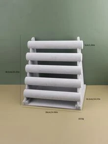 1入5層可拆式手鍊展示架,適用於頭飾、項鍊、手錶、手鍊 - 灰色 - 查看 2