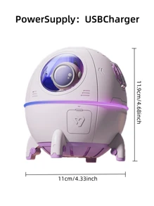 رذاذ مرطّب مكتبي بسعة 1200 مللي أمبير وضوء جوي ورذاذ مياه بتصميم كبسولة، شحن يو إس بي، محمول وصغير للاستعمال في المنزل