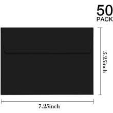 50pcs A7 Envelopes For Invitations, 5x7 Black Envelope, Perfect For Wedding, Baby Shower, Mailing, Birthday Party, With Square Flap - Black - View 2