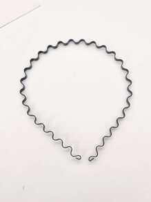 1 件男士简约金属头带，适合运动、休闲和日常洗脸时使用金色头饰情人节、发饰、男士头带、男士配饰、波浪头带、男士配饰、棒球配饰 - 黑色 - 查看 7