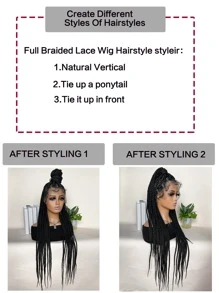 無膠蕾絲假髮無結盒狀編織假髮13*4混合黑棕色36英寸合成假髮蕾絲前假髮帶嬰兒頭髮女式