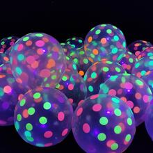 20pcs/set 12 Inch Uv Neon Light Latex Balloons With Star, Heart, Dot, Fluorescent, Illuminating And Helium Design Party Decoration - Multicolor - View 3