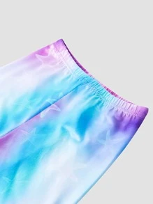 2 Piezas / Conjunto Pijama De Sirenita A Justado Para Niñas Preadolescentes Azul Y Morado - Multicolor - Ver 5