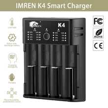 IMREN 4插槽5v2a充電器,適用於14500 16650 17650 18650 26650 21700 18350 A Aa Aaa鋰電池