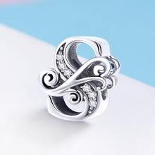 1 pieza vintage plata de ley 925 26 con letra colección A a Z colgante para plata esterlina Pulsera o Brazalete Bisutería regalo