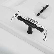 2入組現代極簡風格鋁合金面板金黑色把手的抽屜、衣櫃、床頭柜、儲物櫃、門把手、家具五金配件 - 黑色 - 查看 4