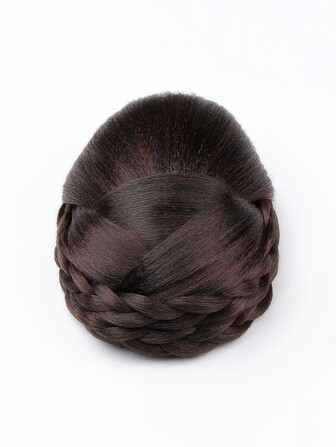 編織髮髻 6 英寸高髻髮髻合成夾接發女式假髮發片髮髻包裹髮帶