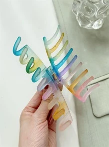 6 Colored Tonasol Hair Clips Decotative Hair Clip Rainbow Colors - Multicolor - View 3