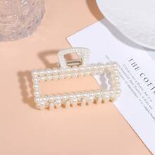 3 件/套女士白色仿珍珠装饰发夹套装，轻柔强力固定，防滑设计优雅 - 白色 - 查看 3