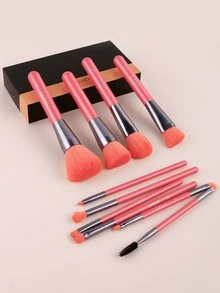 DU care 10pcs Fluorescent Orange Makeup Brushes, Wooden Handle & Nylon Bristles, Suitable For Home, Travel And Outdoor Use As Makeup Tool,Brush Set,Makeup Brush Kit,Make Up Brush Set,Make Up Set Complete,Makeup Brush Set,Complete Makeup Kit,Brush Kit,Brushes Makeup Set,Makeup Gift Set - Orange - View 4