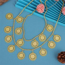 1 Miếng Cô dâu Huy hiệu tiền xu) Dây chuyền Hai lớp Thiết kế Màu vàng Hợp kim kẽm Tinh tế Khắc Huy hiệu Vật rủ xuống Đối với Truyền thống Lễ hội , Lễ cưới , Buổi tiệc Dịp Hoàng gia - Vàng - Xem 2