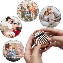 8 Keys Kalimba Finger Thumb Piano Marimba Mini Musical Instrument Pendant - Chocolate Brown - View 5